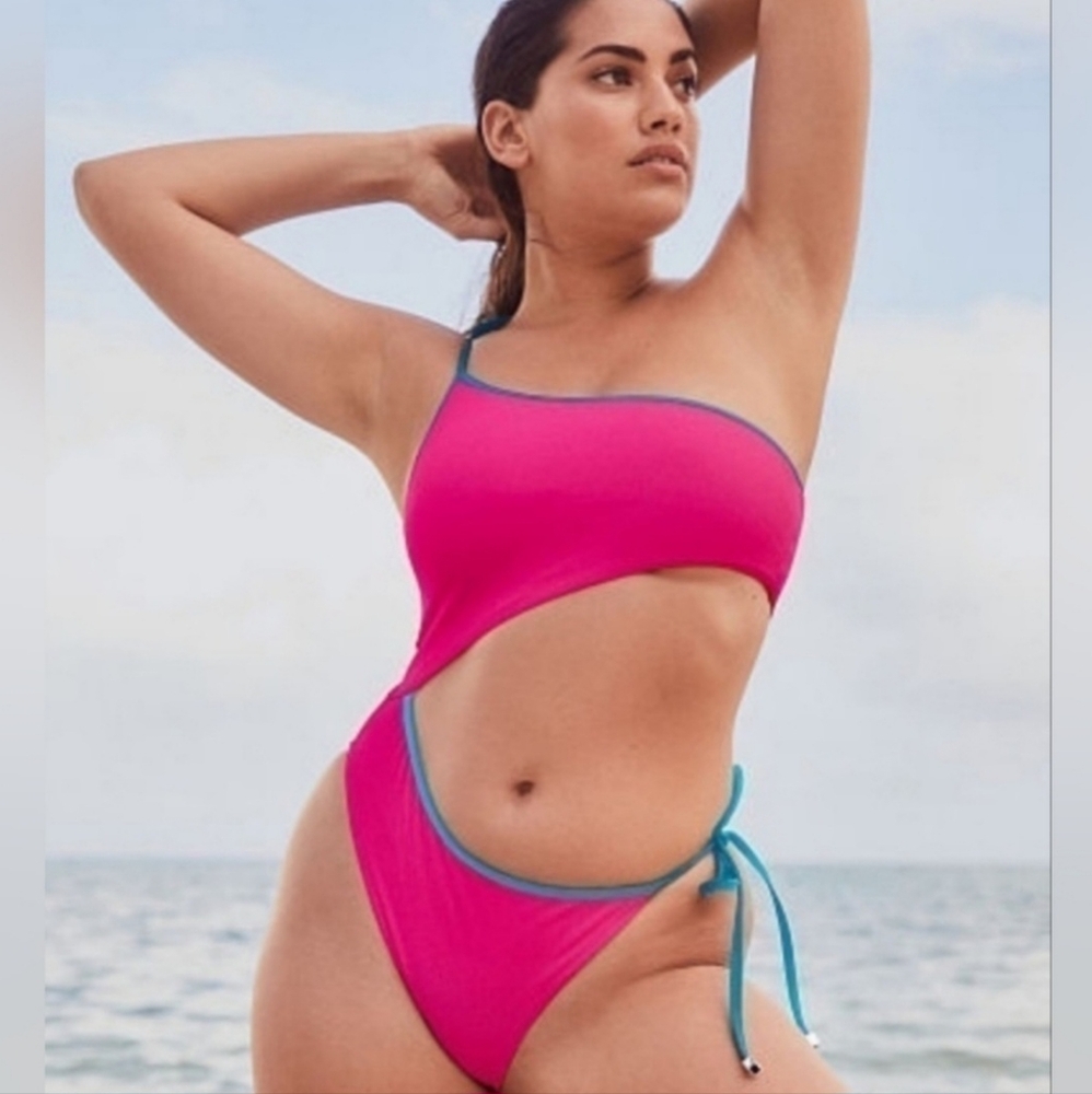 Victoria's Secret Fuchsia One-Shoulder Swimsuit NEW.
